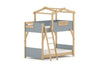 Blueberry & Beech Colour -Boori Kids - Treehouse King Single Bunk with Roof Frame and Ladder