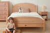 This stylish Boori Kids bed offers a versatile solution for those who can't decide between a fabric bed or a timber bed. Removable fabric headboard and footboard covers offer a contemporary playground feel. The bed is crafted with sustainably sourced European Beech and New Zealand Pine for a solid and durable build.