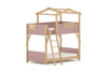 Cherry & Beech Colour -Boori Kids - Treehouse King Single Bunk with Roof Frame and Ladder