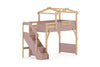 Treehouse King Single Loft With Roof Frame And Storage Staircase in Cherry & Beech Colour