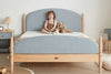 This stylish Boori Kids bed offers a versatile solution for those who can't decide between a fabric bed or a timber bed. Removable fabric headboard and footboard covers offer a contemporary playground feel. The bed is crafted with sustainably sourced European Beech and New Zealand Pine for a solid and durable build.