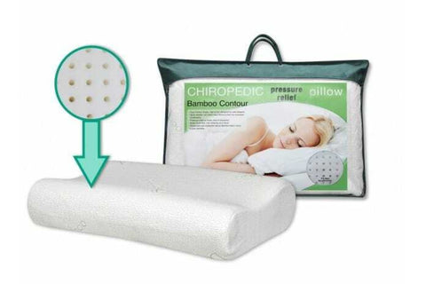 Bamboo Contour Pillow: Dual Contour shape, high & low, designed for side sleepers. Width: 60cm | Depth: 40cm | Height: 14cm