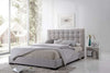 Dallas Bed Frame This elegant upholstered bed frame is available in Dark Grey or Pearl Grey and comes with the option of 2 end drawers at the foot of the bed.