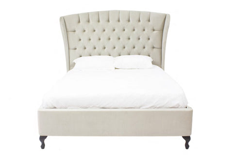 Crafted from MDF and kiln dried hardwood and plantation timber, its tailored winged bedhead with exquisite chesterfield diamond buttoning adds an elegant touch & the bed can be customised to suit any bedroom. This custom built Australian made bed is the perfect combination of quality design and craftsmanship