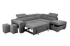 Hideaway Corner Sofa Bed with Storage Ottoman & Hidden Ottomans - Pull Out Bed Grey Fabric | Best in Beds Australia