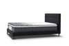 The Jackson Upholstered Bed is a luxurious and modern piece for your bedroom. It is crafted with a sleek tufted headboard upholstered in premium polyester fabric and dark chocolate legs.The low end foot and top selling design make for a great value. This bed comes in two colors, light grey or charcoal. - Mattress not included