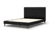 The Jackson Upholstered Bed is a luxurious and modern piece for your bedroom. It is crafted with a sleek tufted headboard upholstered in premium polyester fabric and dark chocolate legs. The low end foot and top selling design make for a great value. This bed comes in two colors, light grey or charcoal. - Mattress not included