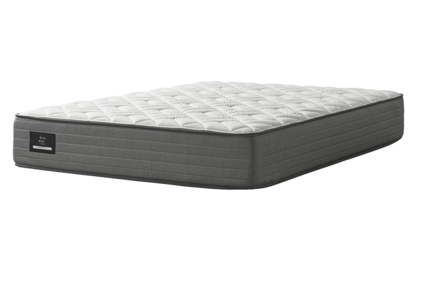 King Koil Firm Abelia Reflex Plus Tight top Mattress with white top quilting and a grey border fabric