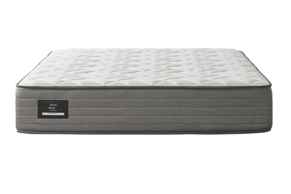 King Koil Firm Abelia Reflex Plus Mattress with white top quilting and a grey border fabric