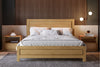 The Lanning Bed provides a sturdy base made from MDF with paper & plywood bed slats. Its modern design includes a support rail with two legs in the middle, as well as a low footboard, an elegant look. The sand dune timber colour adds a unique & striking look to the bed. Available in King Single, Double or Queen size.