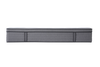 Side view of a Grey mattress on a white background