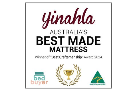 Yinahla - Australia's Best Made Mattress in 2024 - Winner of Best Craftmanship Award by bedbuyer