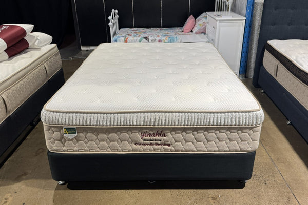 This Yinahla Premier Luxe mattress is an ex-showroom display product. It is heavily discounted to due to some wear and marks from being on the showroom floor - the quality hasn't diminished and it still comes with the complete 20-year warranty.