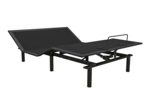 Black budget adjustable bed frame on a white background