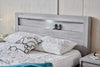 Belleville Cement Grey bookshelf bedhead with integrated LED touch light