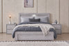 Belleville Queen front slat gas lift bed in Cement Grey with raised under-bed storage platform