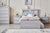 Belleville King Single bed frame in Cement Grey with the enclosed pull-out trundle open