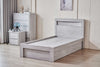 Belleville King Single side gas lift bed frame in Cement Grey shown in the closed position