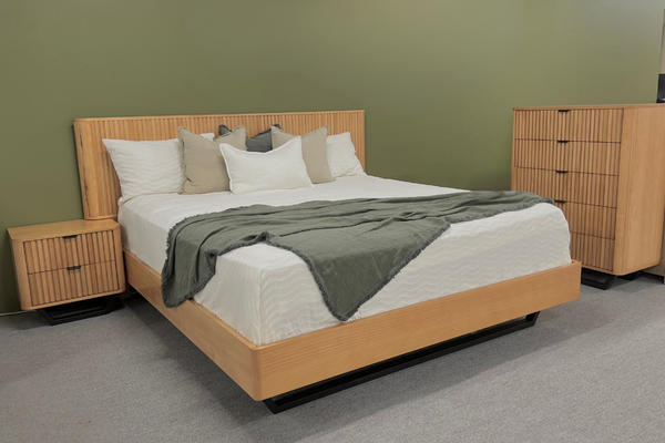 Discover the Australis Messmate Bed – premium timber king/queen bed frame with black metal accents. Shop hardwood beds at Best in Beds. Free local delivery!