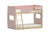 Boori Neat Single Bunk Bed in Cherry and Natural pine - low-line 140cm kids bunk with left-side ladder, splits into two singles.