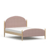 Full front view of Boori Yarra Double Bed V25 in Cherry pink upholstery