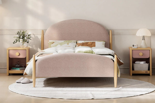 Boori Yarra Double Bed V25 Cherry in elegant guest or kids bedroom with natural light