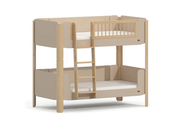 Boori Yarra King Single Bunk Bed in Truffle and Beech on white background – convertible king single bunk bed