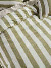 Linen House Vintage Stripe Pesto Quilt Cover Set