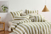 Linen House Vintage Stripe Pesto Quilt Cover Set