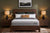 Sealy Posture Luxe Plush mattress on a dark walnut bedframe with olive green styling - Australian made, Best in Beds Sydney