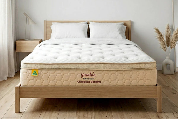 Yinahla Natural Latex mattress studio product showcase showing organic latex construction
