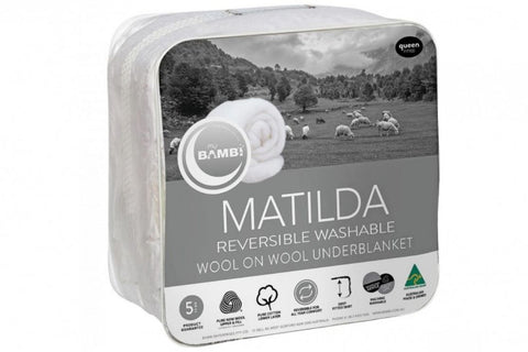 Bambi Matilda Wool-on-Wool Underblanket Topper Reversible_5