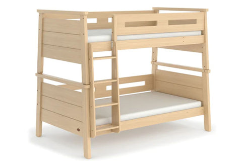 Horizon King Single Bunk Bed is a great space-saving solution that offers versatility & quality. Crafted from premium Australian Araucaria timber, sustainably sourced from Queensland, this bunk bed has a solid construction. Natural timber grain. Can later be converted into two king single beds. Available in Brushed Grey or Brushed Natural (Pictured) 