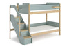 The Natty King Single Bunk Bed features a contemporary two-tone design. It's ideal for Scandinavian-inspired interiors and includes a handy little shelf to keep items close by, as well as a storage staircase complete with plastic storage tubs perfect for keeping your child's bedroom neat and tidy Available in 3 colours - Pictured in Blueberry & Almond