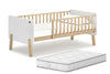 Boori Kids Natty Bedside Bed & Mattress Package - Colour is Blueberry & Almond