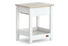 Linear Bedside Table, Colour - Barley White & Oak Boori Kids