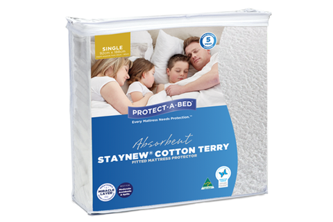 Absorbent Cotton Terry Stay New Fitted Waterproof Mattress Protector