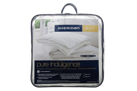 Sheridan Pure Indulgence 85/15 Hungarian White Goose Down & Feather Quilt Available in Queen, King or Super King sizes at Best in Beds