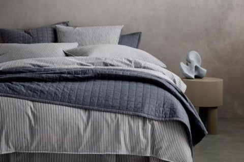 Sheridan Reilly Stripe Standard Quilt Cover Set in Atlantic Colour. Available in Queen or King Size at bestinbeds