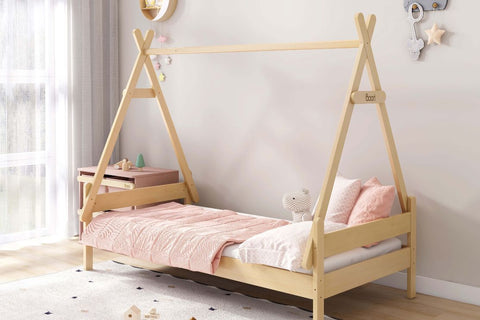 boori kids - forest teepee single bed frame - almond colour - available at bestinbeds.com.au