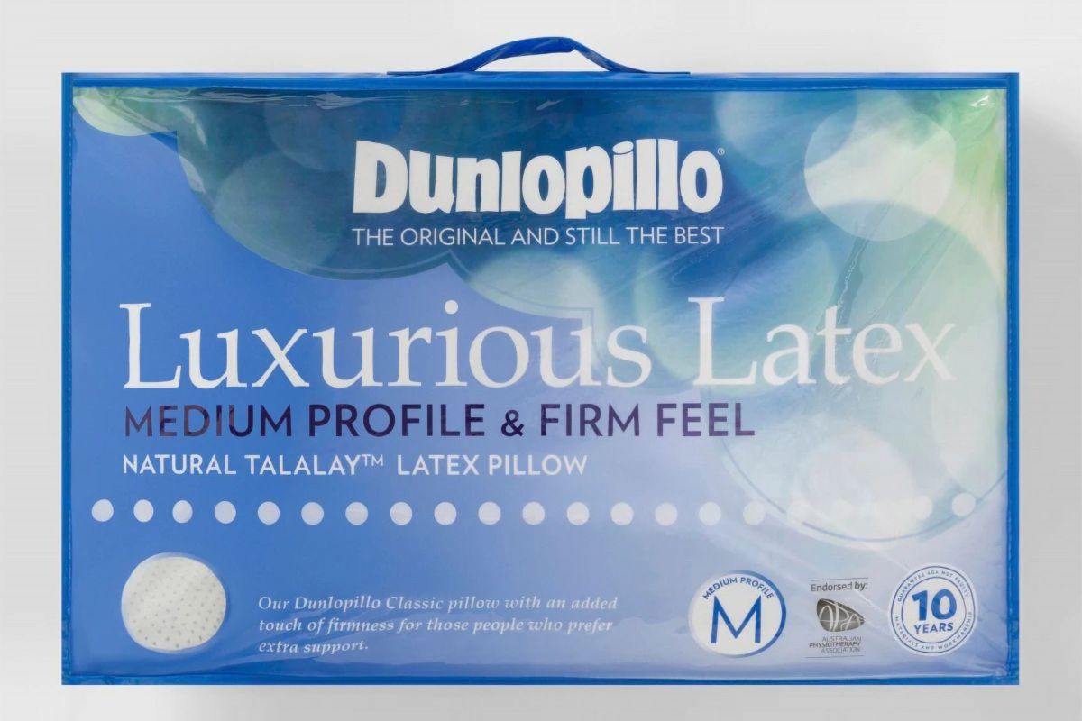 Dunlopillo Luxurious Latex Medium Profile Firm Feel Pillow Best in Beds