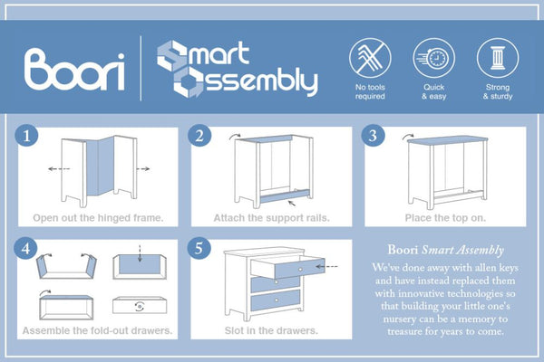 Linear 3 Drawer Chest Smart Assembly Barley White & Almond